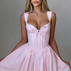 Elvira | Corset Bodice Full Skirt Midi Dress