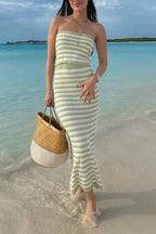 Holly | Soft Bandeau Knit Maxi Dress Resort Summer Look - HoneyvineDress
