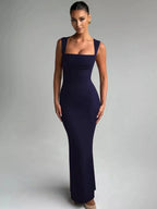 Bianca | Square Neck Sleeveless Maxi Dress - HoneyvineDress