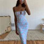 Marisol | Graceful Floral Tie-Strap Mermaid Maxi Dress