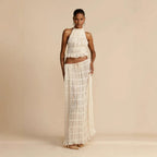 Alessia | Bohemian Ruffle Crop Top & Maxi Skirt Set