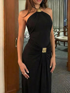 Celeste | Elegant Backless Evening Maxi Dress - HoneyvineDress