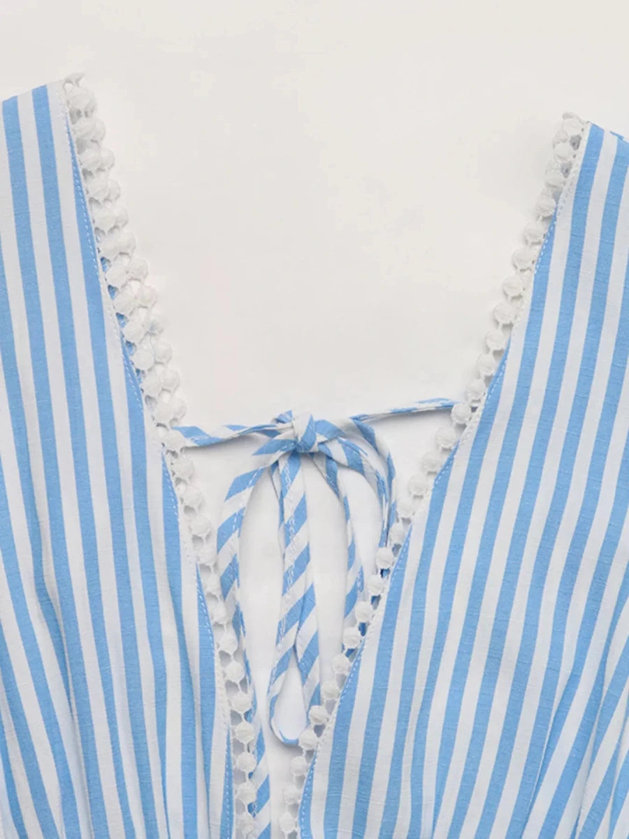 Celeste | Classic Striped Sleeveless Mini Dress - HoneyvineDress