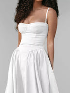Claire | Sweetheart Corset Bustier Midi Dress - HoneyvineDress