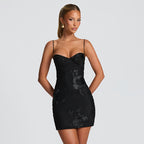 Serena | Embroidered Backless Fitted Bodycon Dress