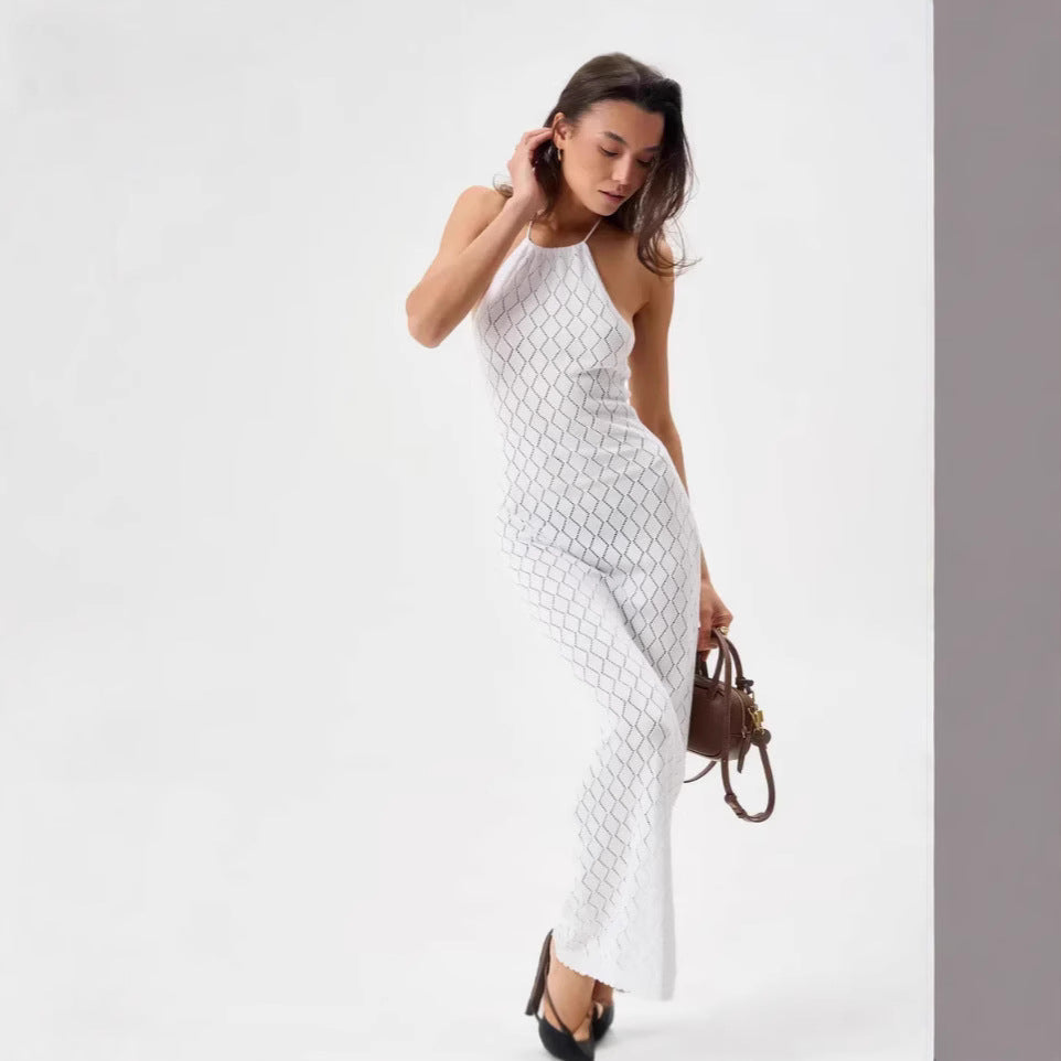 Jane | Crochet Knit Backless Beach Party Maxi Dress
