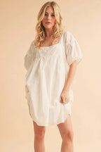 Josephine | Cotton Casual Chic Babydoll Summer Dress with Pockets - HoneyvineDress