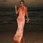 Juno | Ethereal Backless Waist-Cinch Maxi Dress