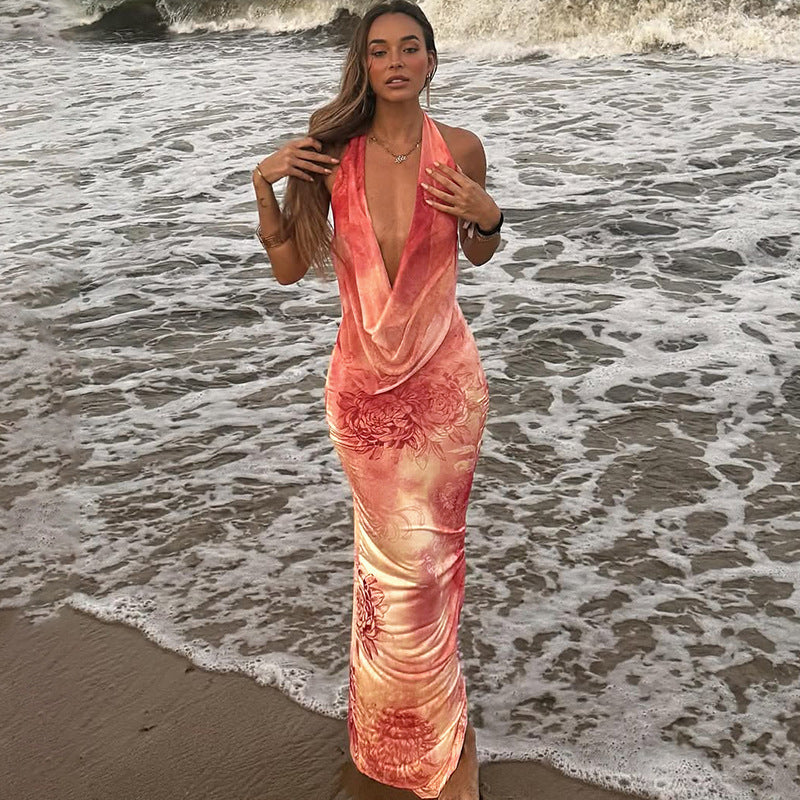 Juno | Ethereal Backless Waist-Cinch Maxi Dress