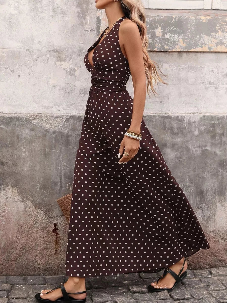Carla | Timeless Polka Dot Maxi Dress - HoneyvineDress