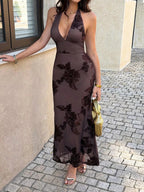 Faith | Classic Lace Halter Neck Maxi Dress - HoneyvineDress