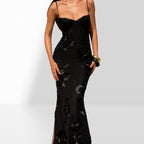 Serena | Embroidered Backless Fitted Bodycon Dress