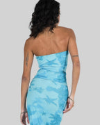 Katarina | Effortless Blue Floral Two Piece Set - HoneyvineDress