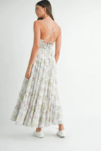 Lillian | Floral Holiday Garden Party Maxi Dress - HoneyvineDress