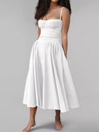 Claire | Sweetheart Corset Bustier Midi Dress - HoneyvineDress