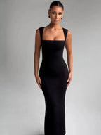Bianca | Square Neck Sleeveless Maxi Dress - HoneyvineDress