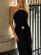 Celeste | Elegant Backless Evening Maxi Dress - HoneyvineDress
