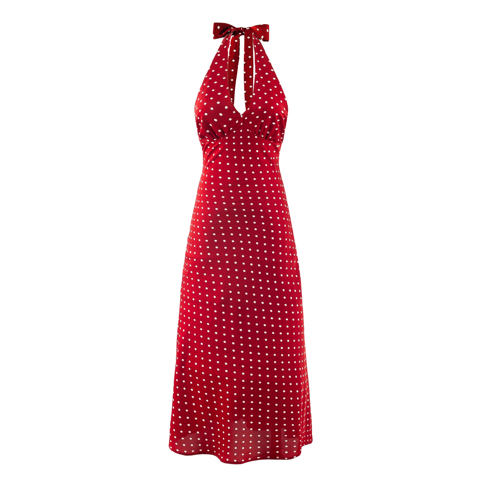 Pauline | Timeless Polka Dot Backless Midi Dress