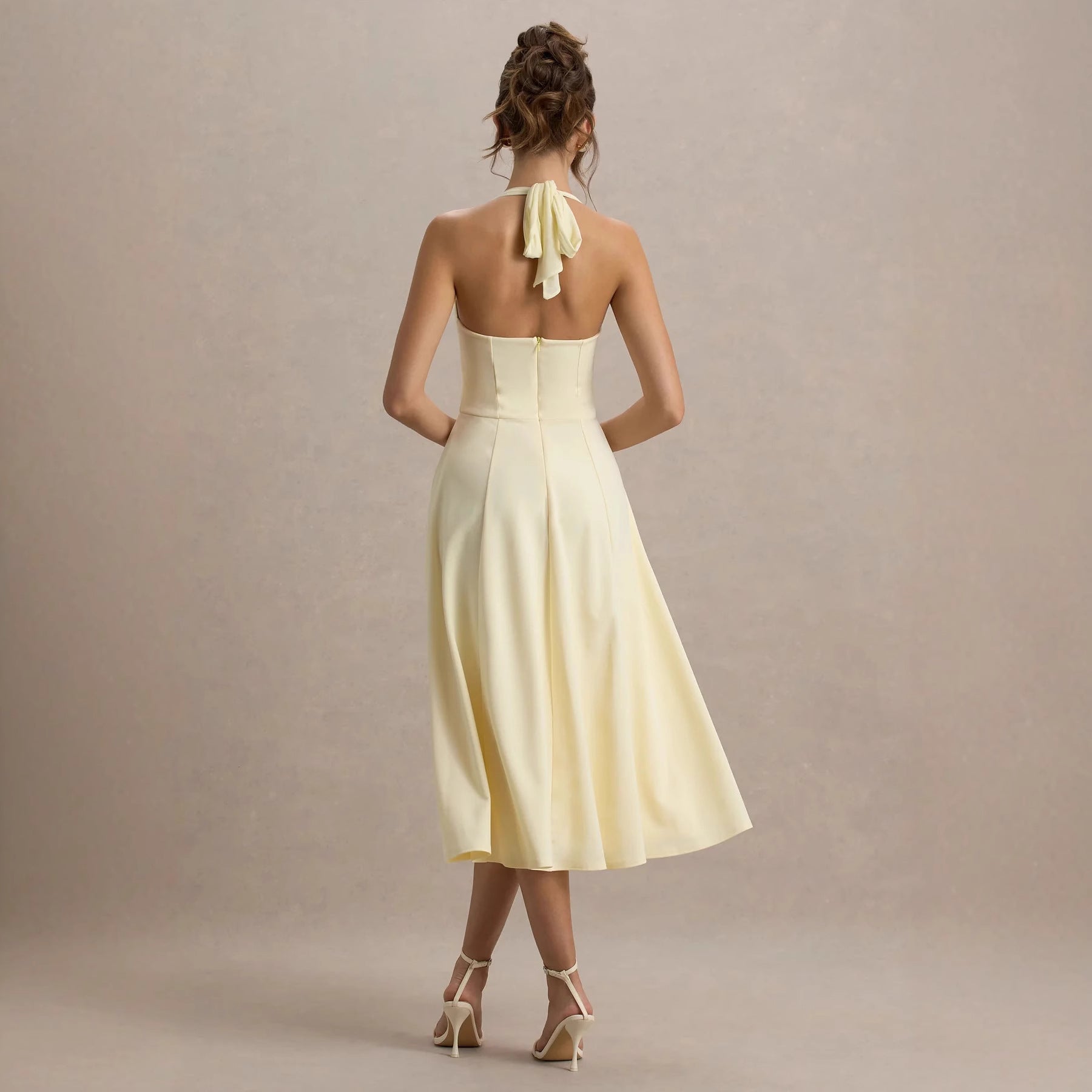 Carla | Halter Square Neck Midi Dress