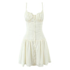Odette | Charming Ruched Button Front Corset Mini Dress - Honeyvine
