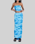 Katarina | Effortless Blue Floral Two Piece Set - HoneyvineDress