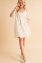 Josephine | Cotton Casual Chic Babydoll Summer Dress with Pockets - HoneyvineDress