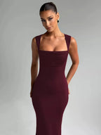 Bianca | Square Neck Sleeveless Maxi Dress - HoneyvineDress