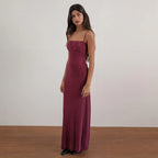 Emilia | Polka Dot Slip Backless Maxi Dress
