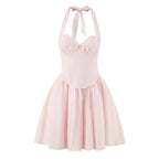 Sabine | Bow Halter Corset Mini Dress