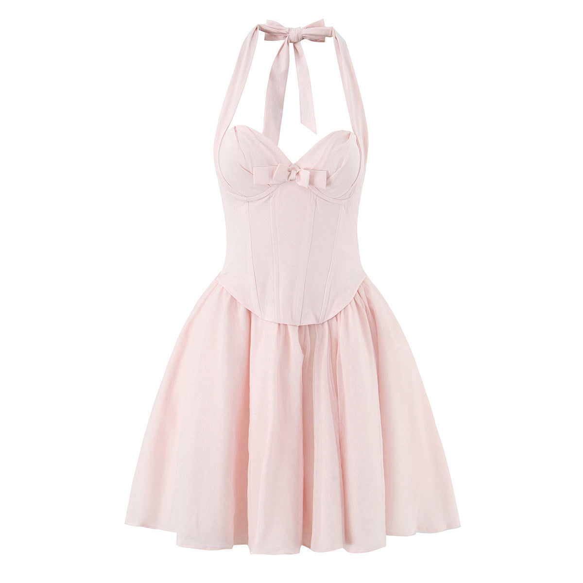 Sabine | Bow Halter Corset Mini Dress