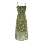 Talia | Dreamy Floral Tie Front Slip Midi Dress - Honeyvine