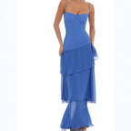 Carmen | Airy Backless Chiffon Maxi Dress