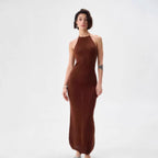 Jane | Crochet Knit Backless Beach Party Maxi Dress