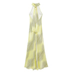 Carla | Satin Backless Midi Office Dress