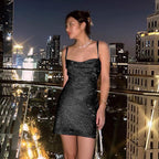June | Tailored Sexy Glitter Halter Mini Party Dress - Honeyvine