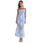 Yara | Tailored Backless Sequin Mesh Midi Dress