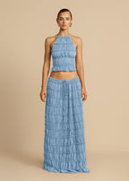 Alessia | Bohemian Ruffle Crop Top & Maxi Skirt Set