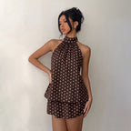 Amélie | Polka Dot Backless Brunch Mini Dress