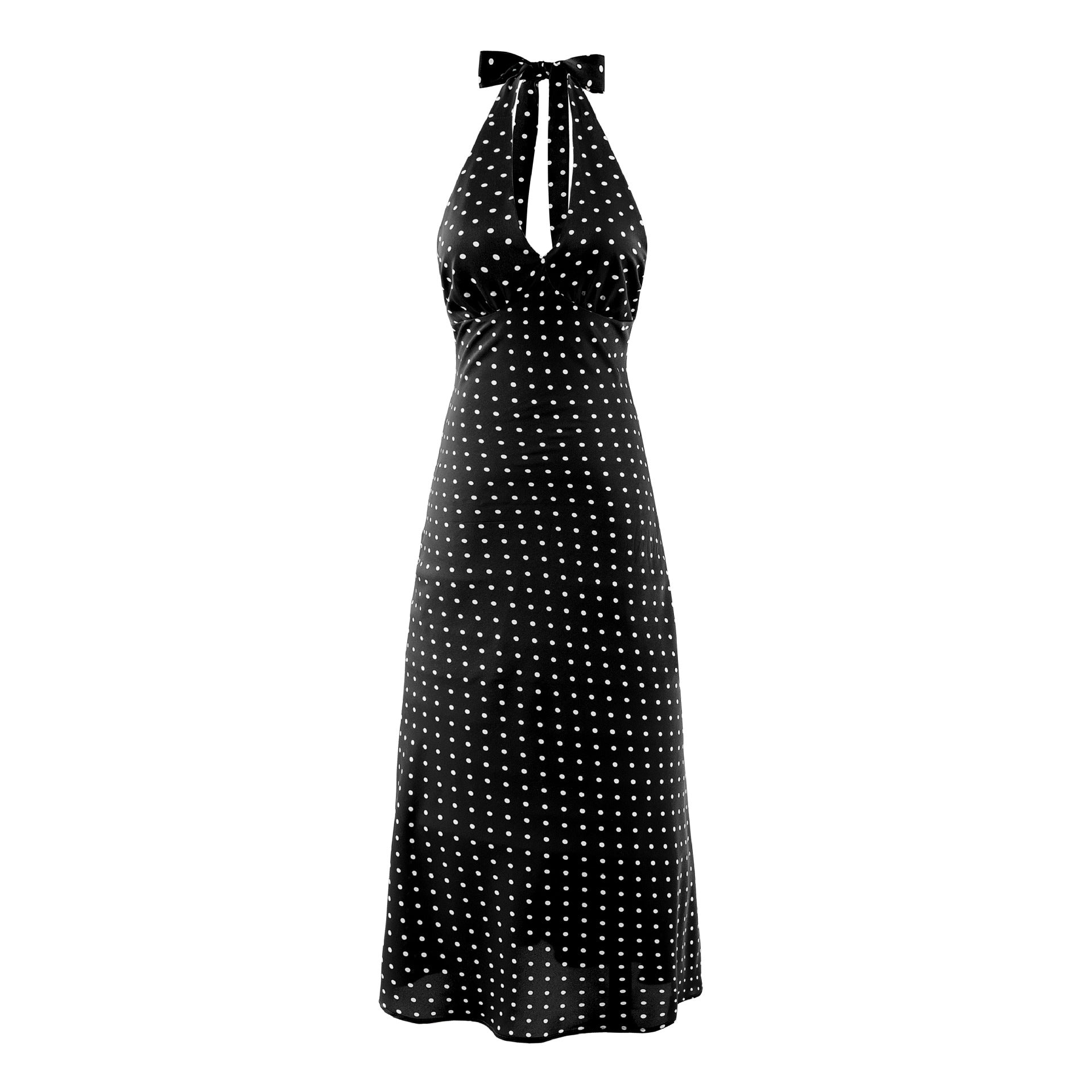 Pauline | Timeless Polka Dot Backless Midi Dress