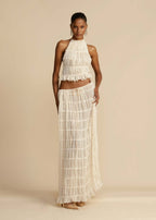 Alessia | Bohemian Ruffle Crop Top & Maxi Skirt Set