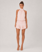 Paloma Halter Mini Dress - Peach - HoneyvineDress