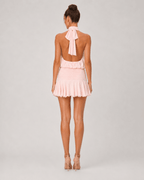 Paloma Halter Mini Dress - Peach - HoneyvineDress