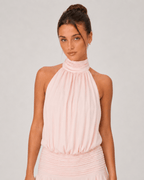 Paloma Halter Mini Dress - Peach - HoneyvineDress