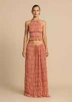 Alessia | Bohemian Ruffle Crop Top & Maxi Skirt Set
