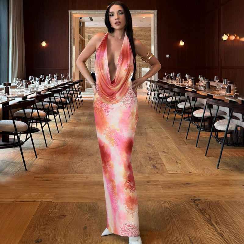 Juno | Ethereal Backless Waist-Cinch Maxi Dress