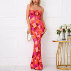 Marisol | Graceful Floral Tie-Strap Mermaid Maxi Dress