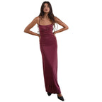 Emilia | Polka Dot Slip Backless Maxi Dress