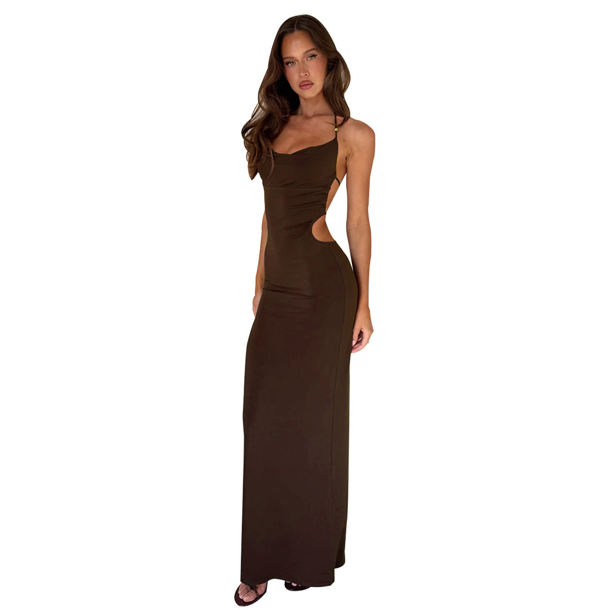 Irène | Cutout Cowl Neck Rooftop Party Maxi Dress