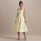 Carla | Halter Square Neck Midi Dress
