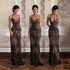 Ruth | Glamorous Backless Leopard Maxi Dress - Honeyvine